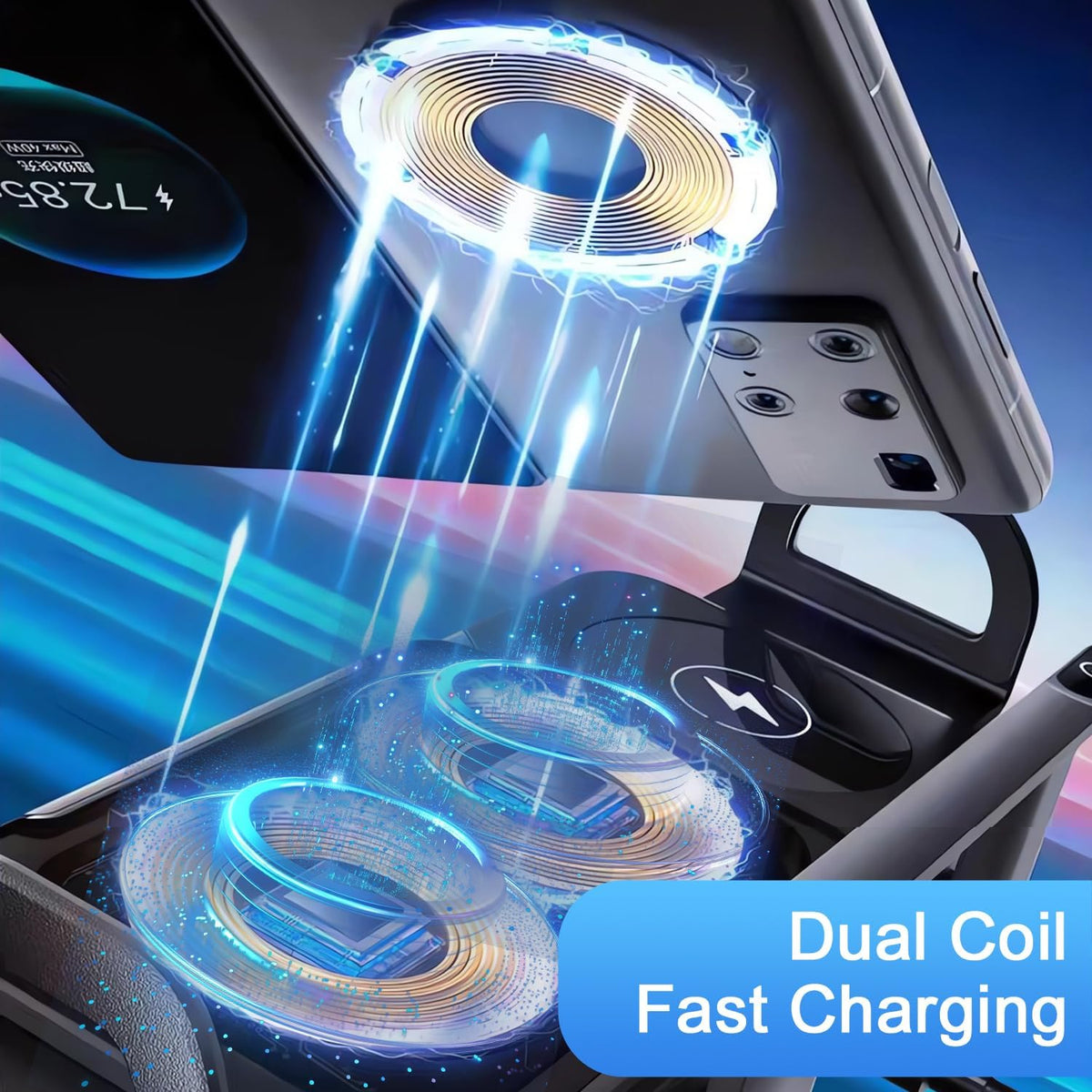 2024 High Intelligent Mobile Phone/Pad Holder, Wireless Fast Charging Intelligent Mobile Phone Holder, 2 in 1 Auto Rotating Car Phone Holder (Gray)